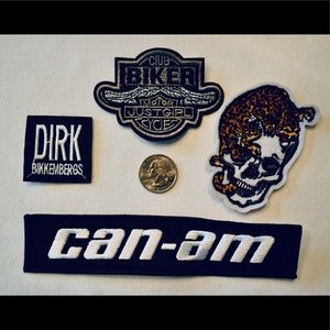 Vintage Biker Themed Embroidered Patch Set #19